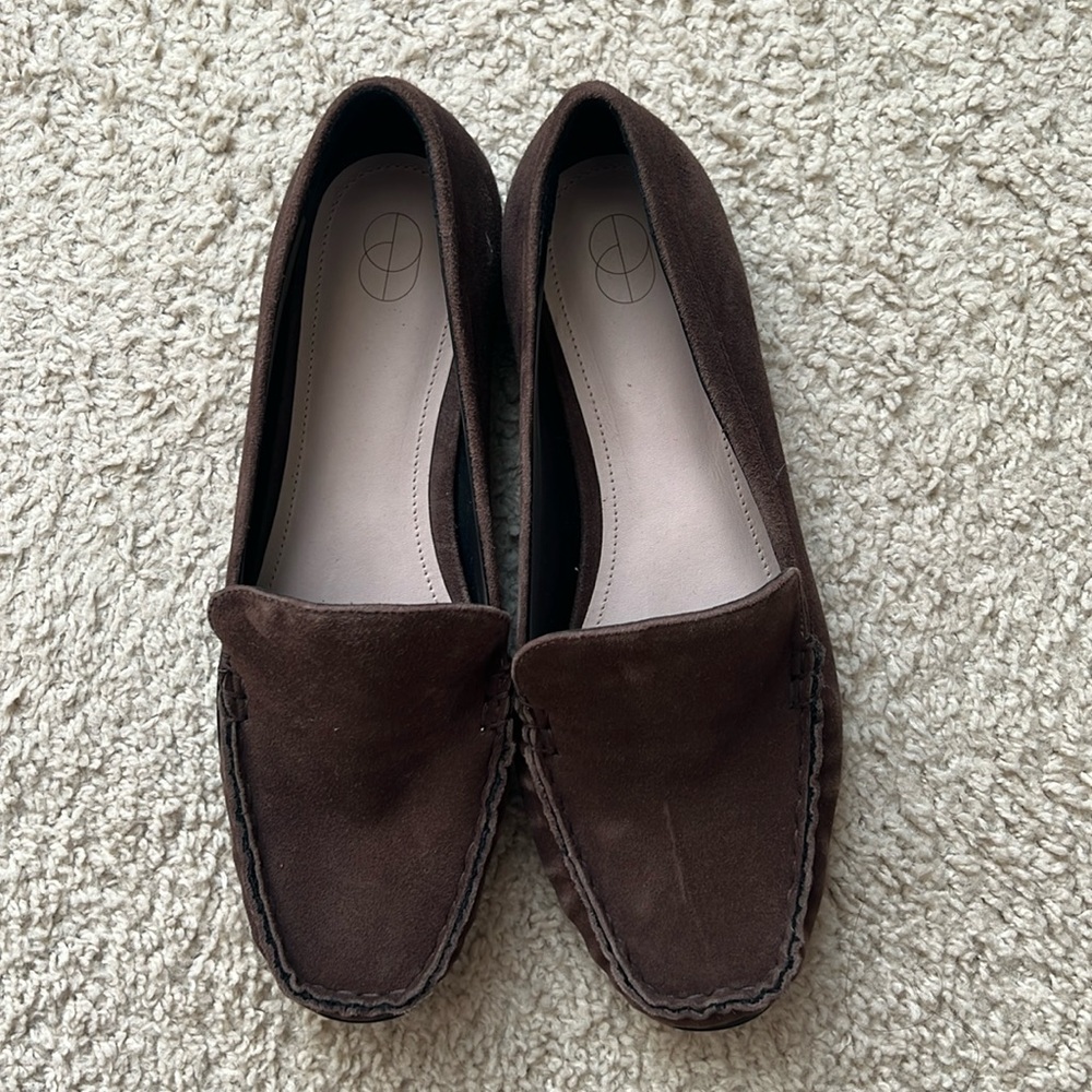 NWT Porte & Paire Brown Suede Loafers - 37.5